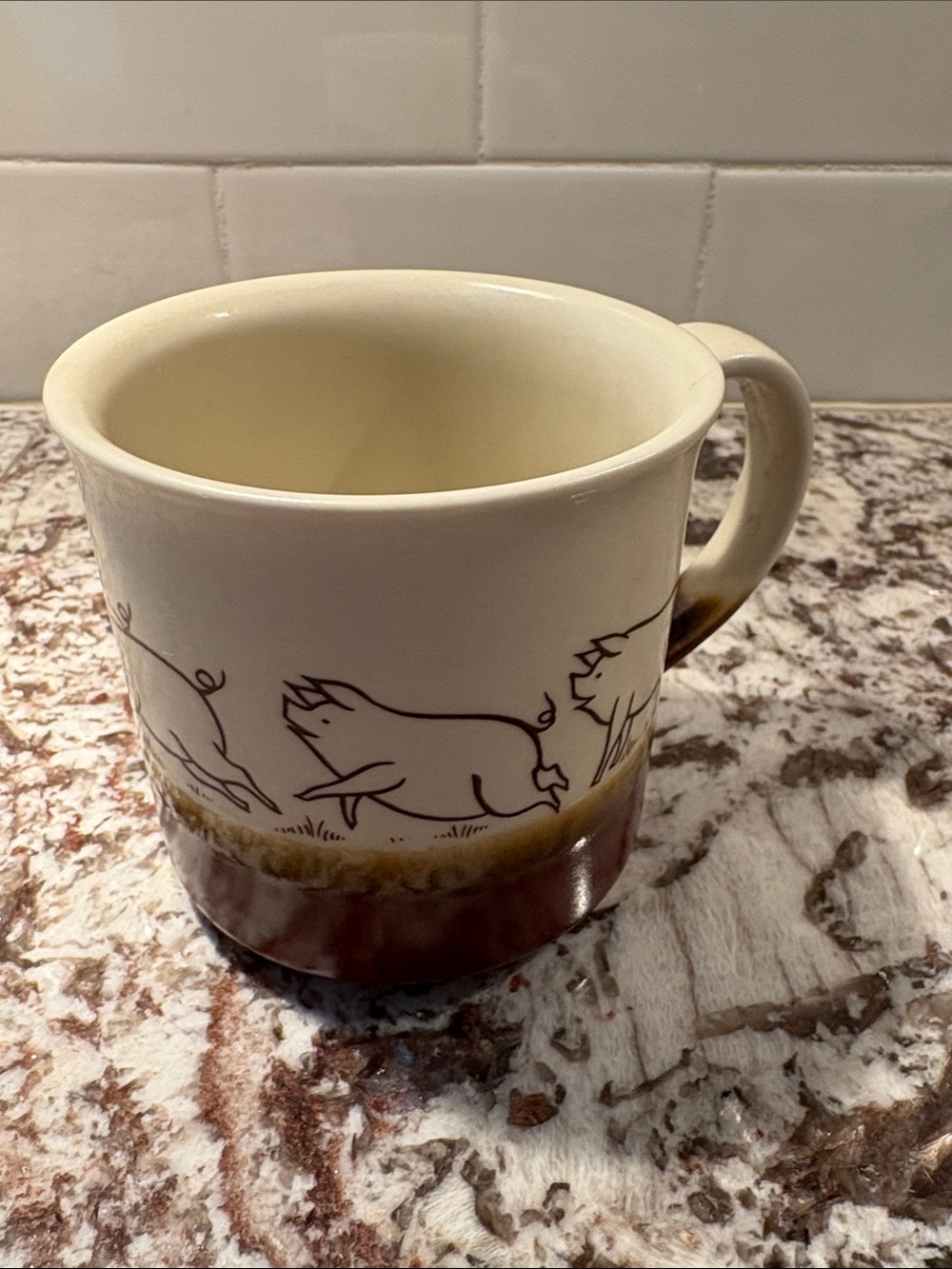 vintage Otagiri Japan stoneware pig mug